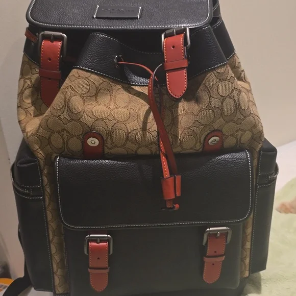 Coach Black and Brown Men's Backpack - Picture 1 of 4